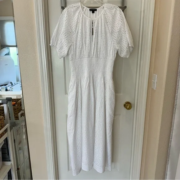 NWT J. Crew Provence smocked-waist midi dress in eyelet - Picture 8 of 12
